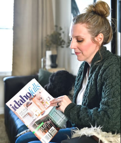 Sonia reading the Idaho Falls Magazine